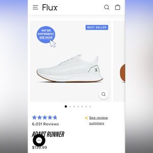 Flux Adapt Run White Knit Gum Sole size 11.5M 13W